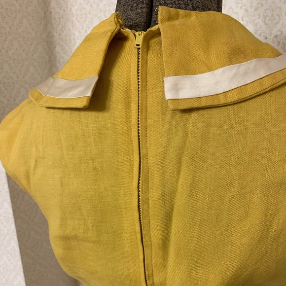 Vintage yellow linen sailor dress - Picture 4 of 5